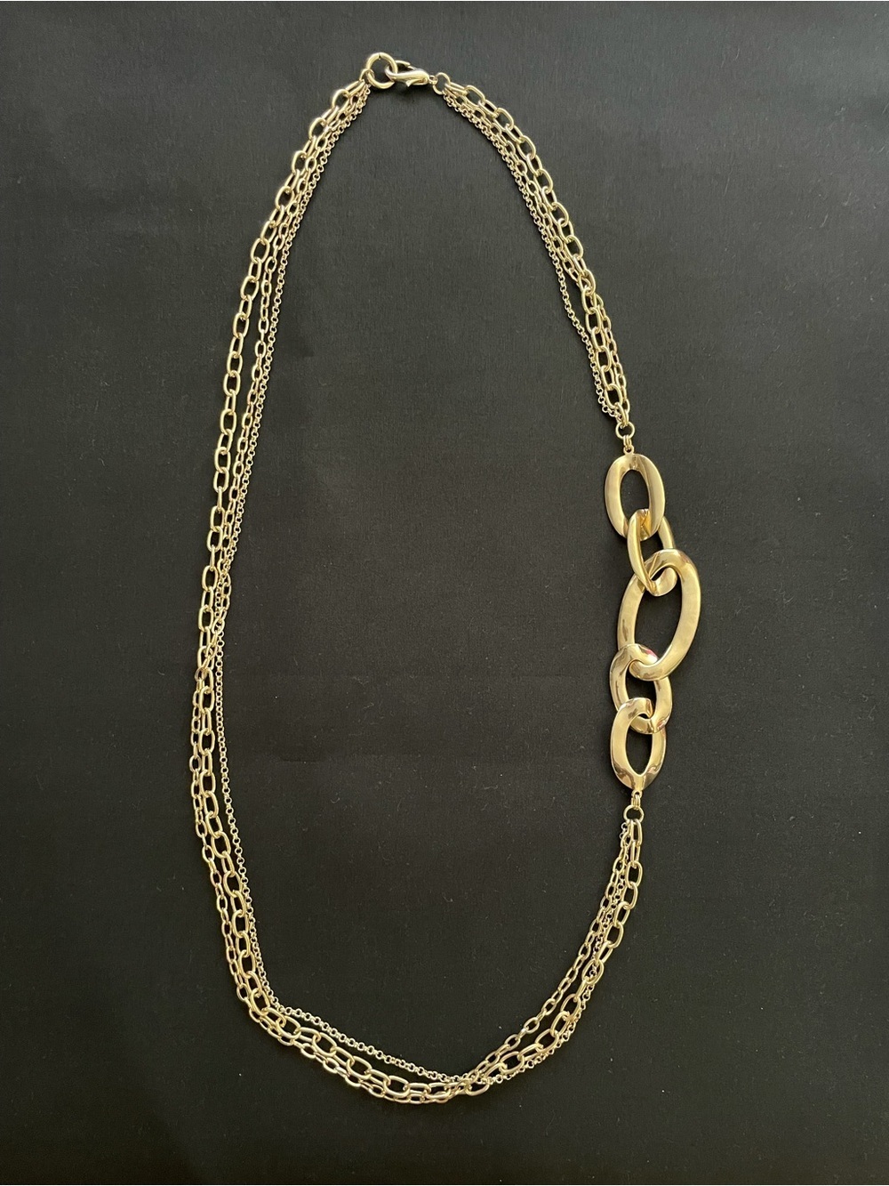 Women’s Gold Multi-Chain Link Fashion Necklace Length 40 inches